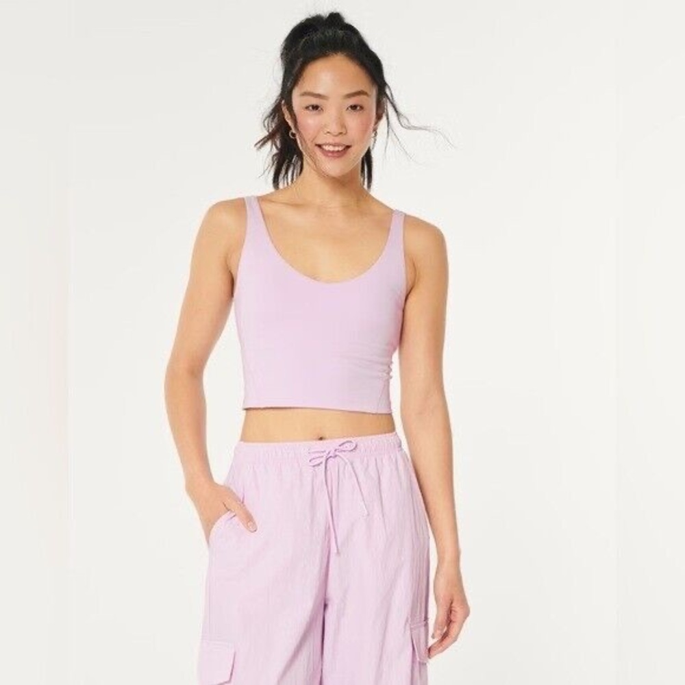 NWT Gilly Hicks Active Recharge Plunge Tank Light Pink L Curvy